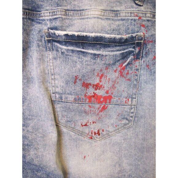 Jordan Craig‎ Legacy Edition Mens Distressed Denim Shorts Red Splatter size 44 - Picture 7 of 13